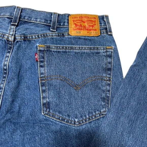 Levi's 505 Straight Cut Jeans Blue Size 38 x 32 - Picture 9 of 10
